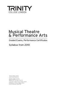 Musical Theatre and Performance Arts