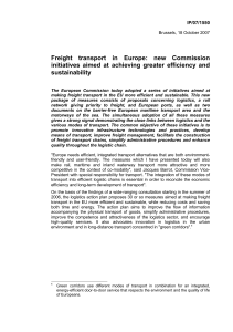 Freight transport in Europe: new Commission initiatives