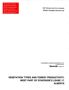VEGETATION TYPES AND FOREST PRODUCTIVITY, WEST PART