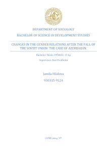 Changes in the gender relations after the fall of the Soviet Union: the