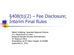 Fee Disclosure - ISCEBS NY Metro Chapter