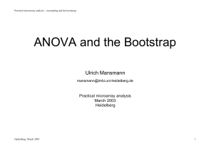 ANOVA and the Bootstrap - Computational Diagnostics Group