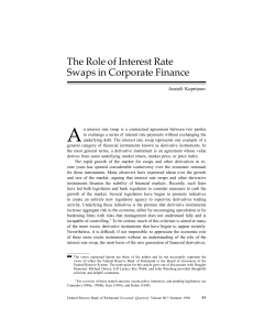 The Role of Interest Rate Swaps in Corporate