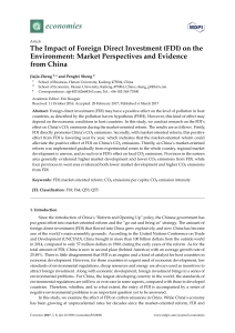 The Impact of Foreign Direct Investment (FDI) on the Environment