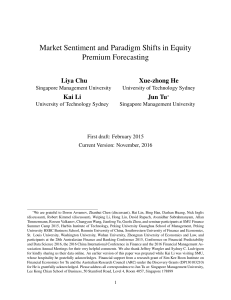 Market Sentiment and Paradigm Shifts in Equity Premium