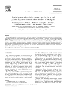 Spatial patterns in relative primary productivity and