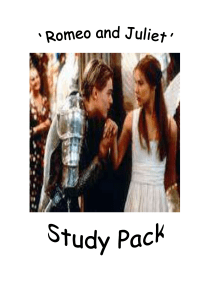 `Romeo and Juliet` Study Pack Contents Important scenes explained