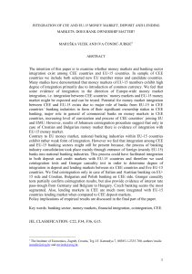 Integration of CEE and EU-15 Money Market, Deposit and Lending