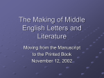 The Making of Middle English Letters and Literature