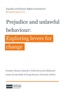 Prejudice and unlawful behaviour, exploring levers for change