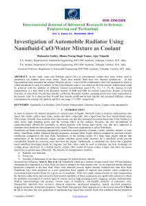 Investigation of Automobile Radiator Using Nanofluid