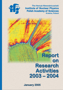 2004 Report on Research Activities 2003