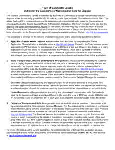 Town of Manchester Landfill Outline for the Acceptance