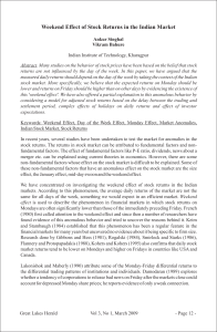 Weekend Effect of Stock Returns in the Indian Market