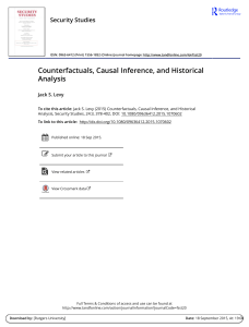 Counterfactuals, Causal Inference, and Historical Analysis