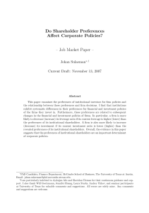 Do Shareholder Preferences Affect Corporate