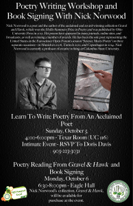 Poetry Writing Workshop and Book Signing With Nick Norwood