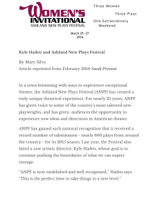 Kyle Haden and Ashland New Plays Festival By Mary Silva Article