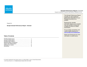 Schwab Performance Report | Q3 2016 Table of