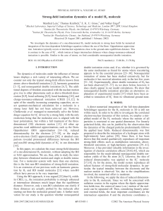 Strong-field ionization dynamics of a model H2 molecule