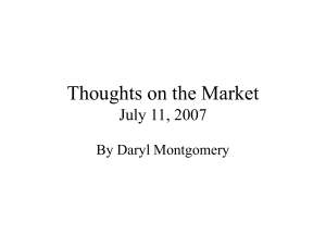 Thoughts on the Market - July 2007