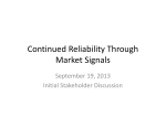 Continued Reliability Through Market Signals