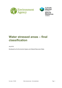 Water stressed areas – final classification