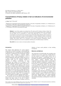 Concentrations of heavy metals in hair as indicators