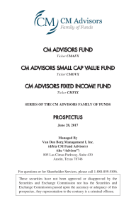 cm advisors small cap value fund cm advisors fixed income fund