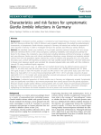 Characteristics and risk factors for symptomatic Giardia lamblia