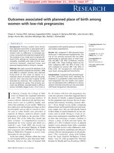 Outcomes associated with planned place of birth among women
