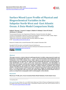 Surface Mixed Layer Profile of Physical and Biogeochemical