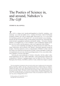The Poetics of Science in, and around, Nabokov`s The Gift