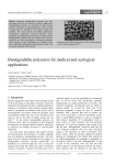 Biodegradable polyesters for medical and ecological applications
