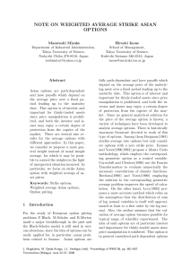 note on weighted average strike asian options