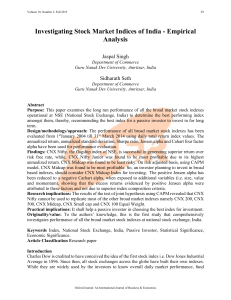 Investigating Stock Market Indices of India - Empirical Analysis