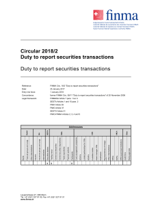 Circular 2018/2 Duty to report securities transactions Duty to