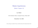 Market Imperfections - (Welch, Chapter 11)