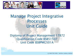 Application of Project Integrative Processes