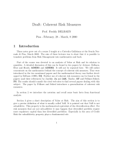 Draft: Coherent Risk Measures