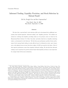 Informed Trading, Liquidity Provision, and Stock Selection by Mutual