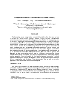 Energy Pile Performance and Preventing Ground