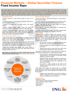 Global Securities Finance Fixed Income Repo