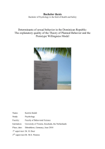 Bachelor thesis Determinants of sexual behavior in the Dominican