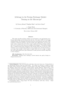 Arbitrage in the foreign exchange market
