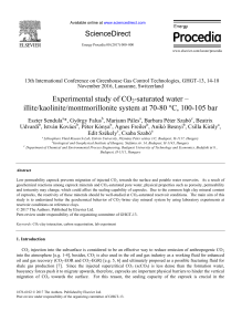 Experimental study of CO2-saturated water ‒ illite/kaolinite