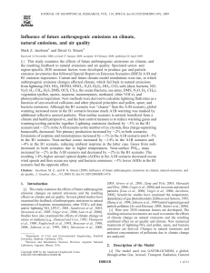 Influence of future anthropogenic emissions on climate, natural