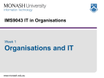 IMS9043 IT in Organisations - Information Management and Systems