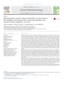 Medicinal plants used for menstrual disorders in Latin America, the