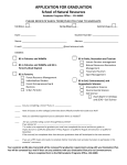 application for graduation - School of Natural Resources